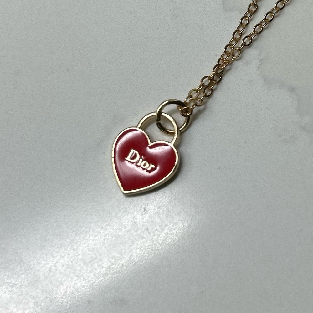 NWOT Authentic Dior Charm on unbranded 14k chain - Picture 4 of 4